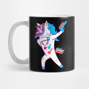 Dabbing Paintball Funny Unicorn with Paint Gun Mug